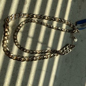 Bella & Jack gold Cuban double necklace